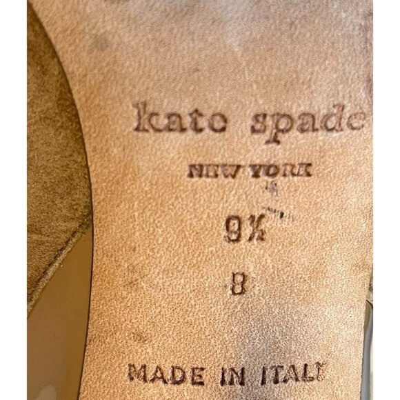Kate Spade New York Tan Suede Peep Toe Pumps Heels, Size 9.5 (US) - Picture 10 of 11